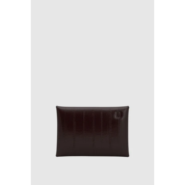 Oroton Margot Texture Keyring Pouch Mulberry, view 3