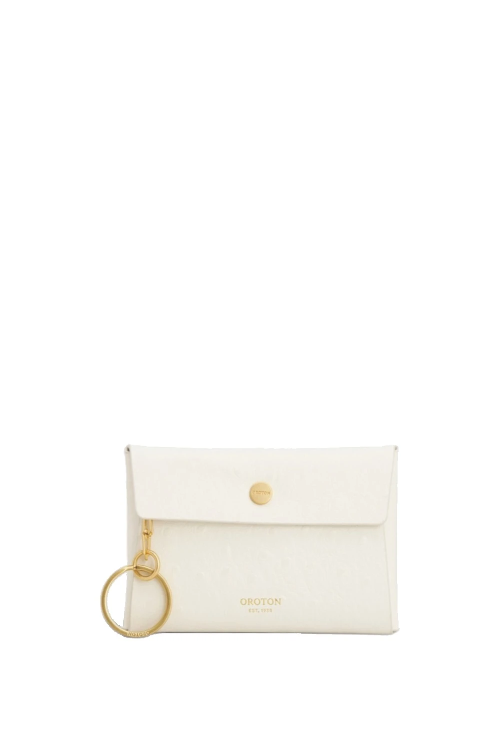 Oroton Margot Texture Keyring Pouch Warm White | Bag charms | Coveti Oroton Margot Texture Keyring Pouch Warm White