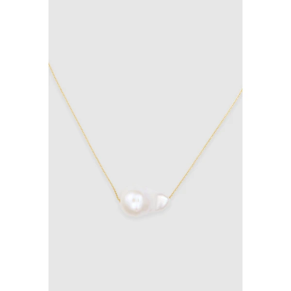 Oroton Marleigh Pearl Pendant Worn Gold/White, view 3