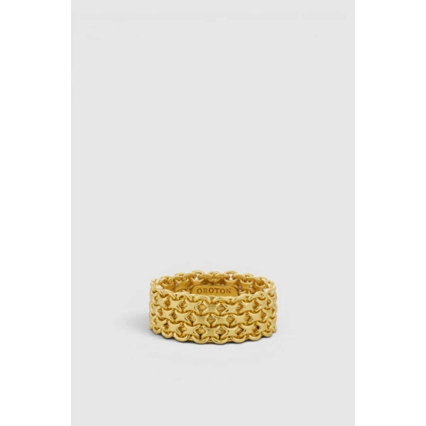 Oroton Mathilde Ring Worn Gold, view 3