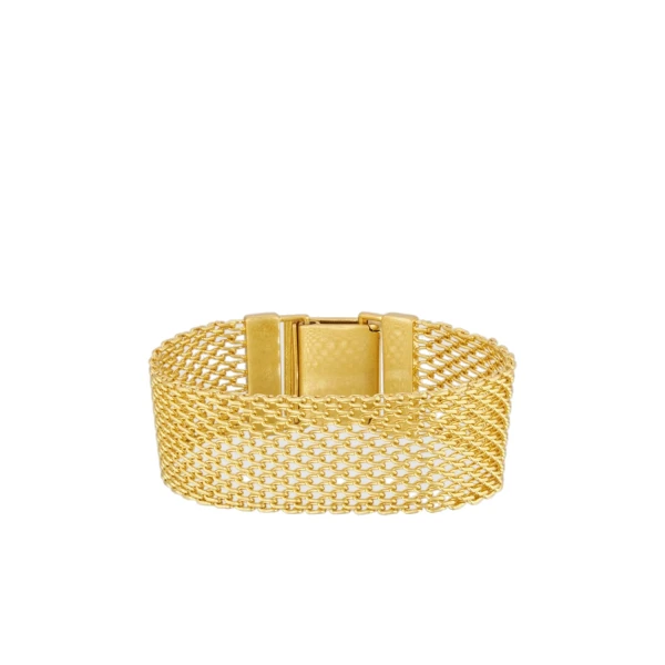Mathilde Wide Bracelet Worn Gold