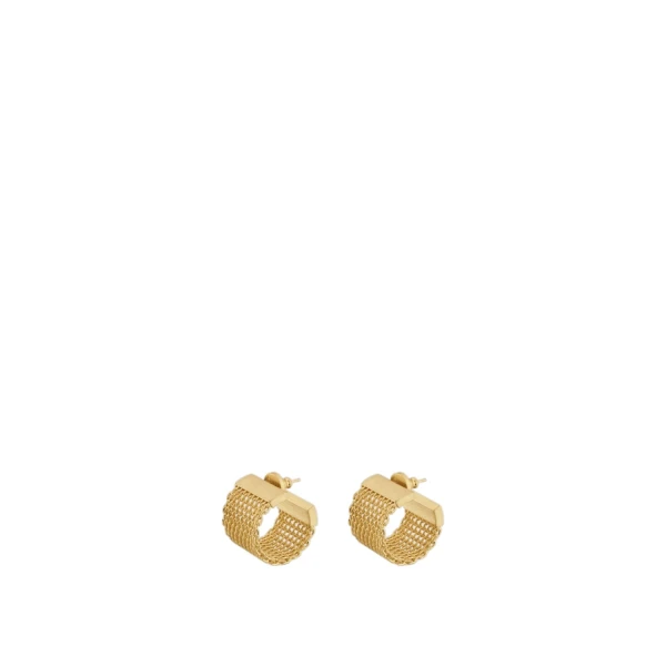 Oroton Mathilde Wide Hoops Worn Gold