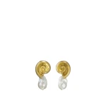 Oroton Maurie Pearl Drop Stud Earrings Pearl/Gold