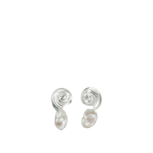 Oroton Maurie Pearl Drop Stud Earrings Pearl/Silver