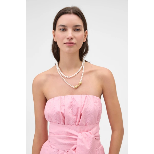 Oroton Maurie Wrap Necklace Pearl/Worn Gold, view 3