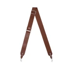 Oroton Mica Burnished Leather Bag Strap Dark Chestnut