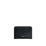 Oroton Mica Texture Credit Card Sleeve Black Snake