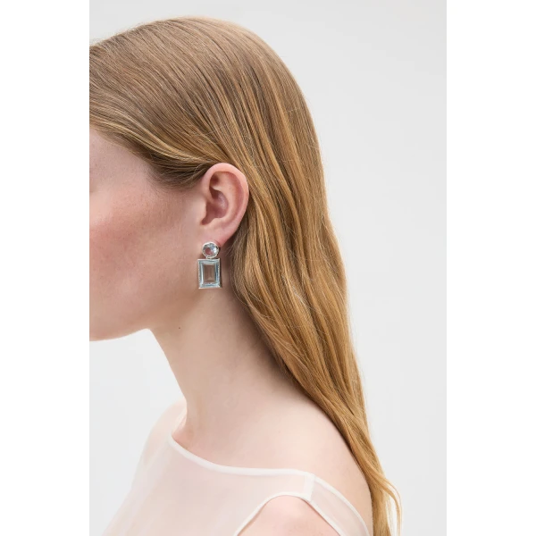 Oroton Myrell Drop Earrings Ice Blue, view 2