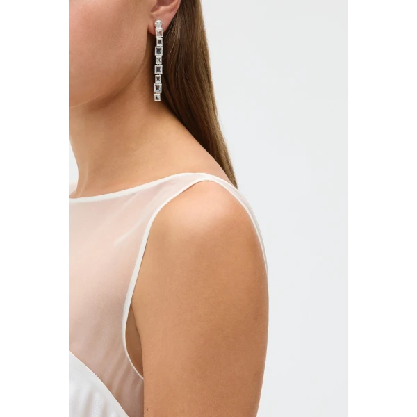 Oroton Myrell Long Drop Earrings Ice Blue, view 2