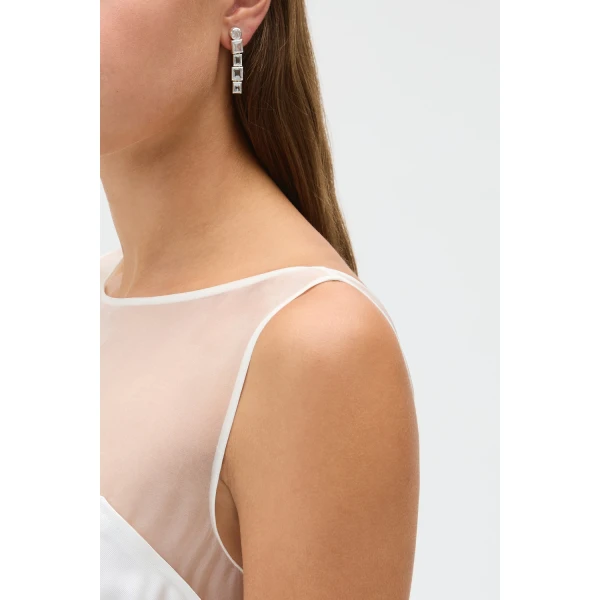 Oroton Myrell Long Drop Earrings Ice Blue, view 3