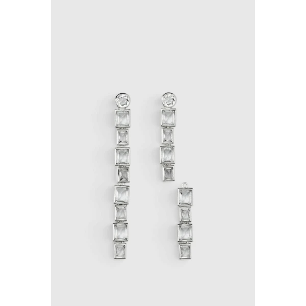 Oroton Myrell Long Drop Earrings Ice Blue, view 4