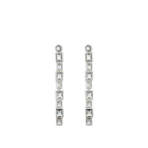 Myrell Long Drop Earrings Ice Blue