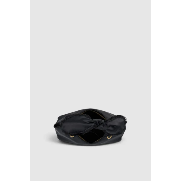 Oroton Myrtle Satin Mini Bag Black, view 6