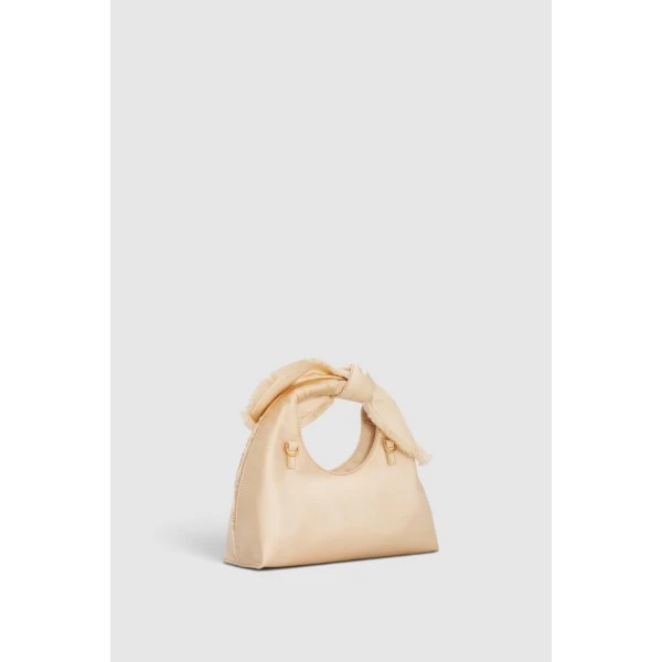 Oroton Myrtle Satin Mini Bag Peach, view 5