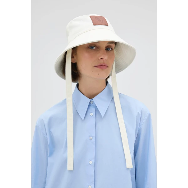 Oroton Nell Bucket Hat Antique White, view 2