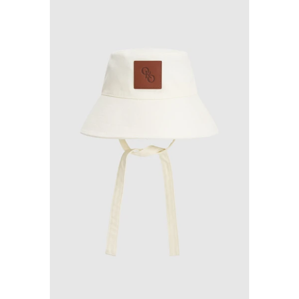 Oroton Nell Bucket Hat Antique White, view 4