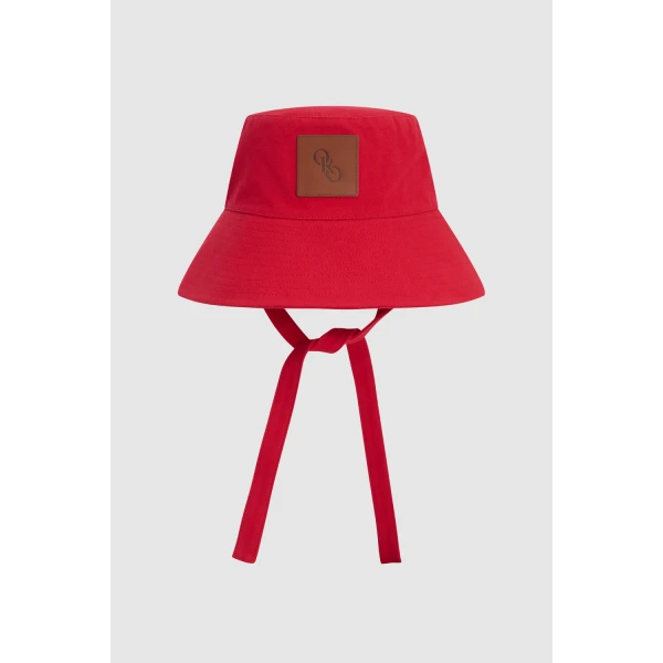 Oroton Nell Bucket Hat Market Red, view 3