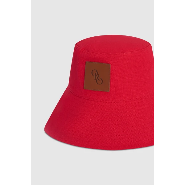 Oroton Nell Bucket Hat Market Red, view 4