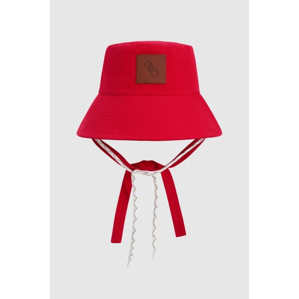 Oroton Nell Bucket Hat Market Red, view 5