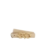 Oroton Olivia Smooth 20mm Logo Belt Blonde