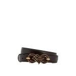 Oroton Olivia Smooth 20mm Logo Belt True Chocolate
