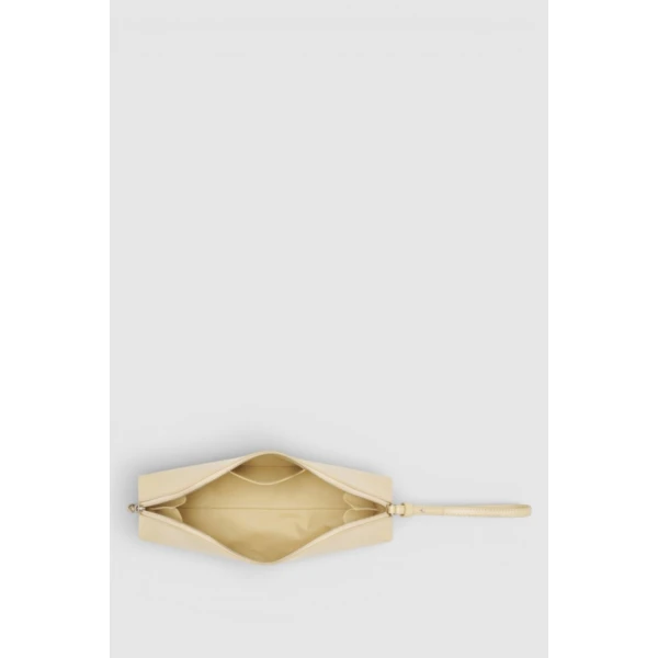 Oroton Ophelia Smooth Beauty Case Pouch Blonde, view 3