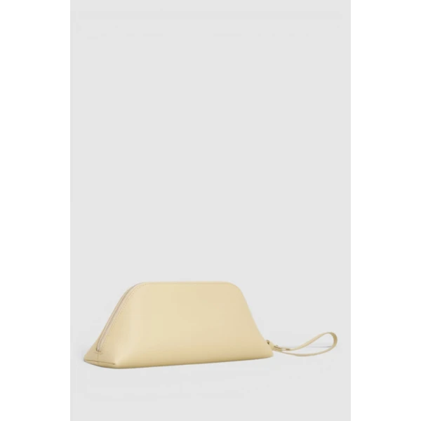 Oroton Ophelia Smooth Beauty Case Pouch Blonde, view 4