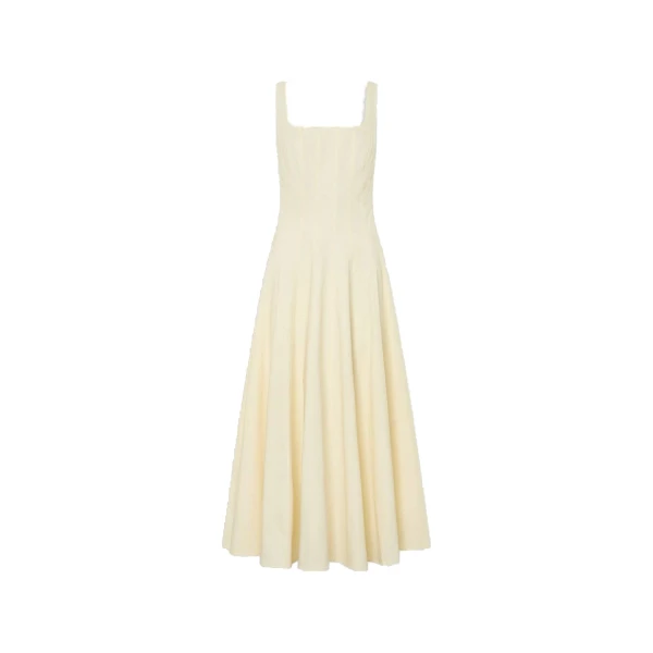Panelled Day Dress Pale Lemon