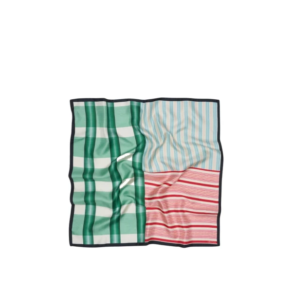 Oroton Patchwork Silk Scarf Multi