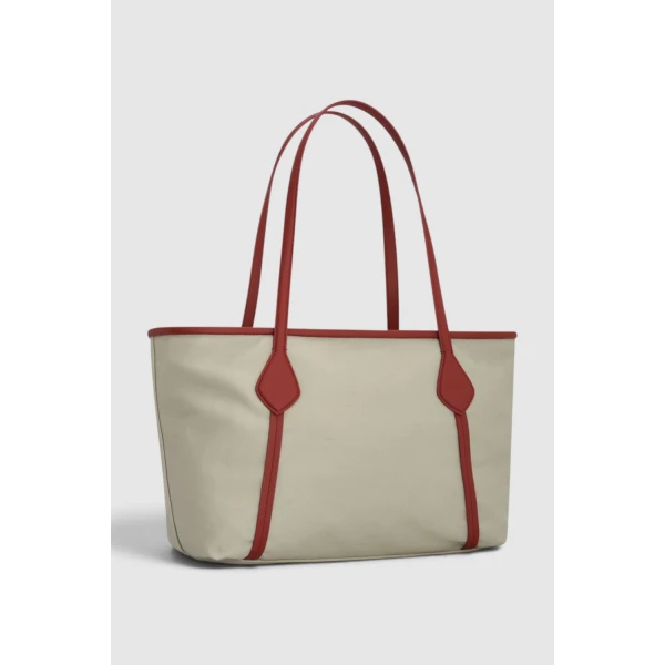 Oroton Ponza Canvas Medium Tote Dust Grey, view 6