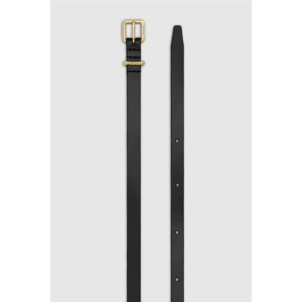 Oroton Remi 12mm Box Leather Belt Black, view 3