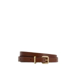 Oroton Remi 12mm Box Leather Belt Chestnut/Brass