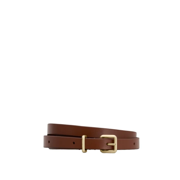 Oroton Remi 12mm Box Leather Belt Chestnut/Brass