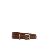 Oroton Remi 12mm Box Leather Belt Chestnut/Silver