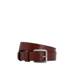 Oroton Remi Vegetable-Tanned Leather 25mm Belt Dark Chestnut