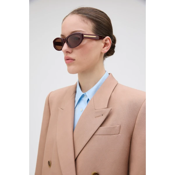 Oroton Remy Sunglasses Burgundy, view 2