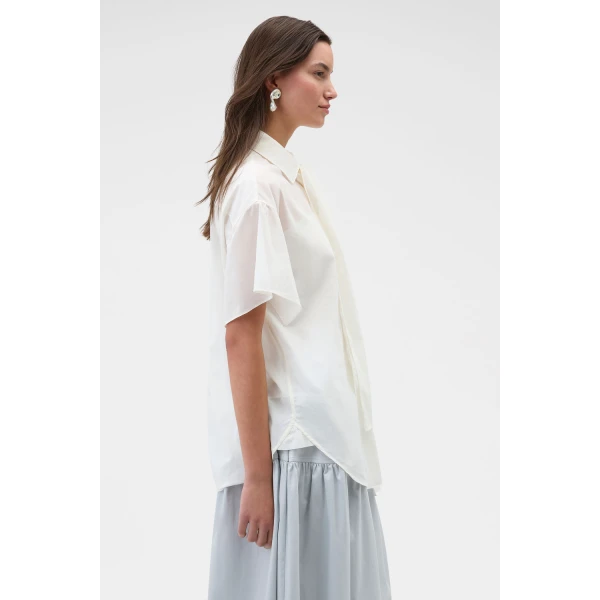 Oroton Scarf Detail Top Antique White, view 3
