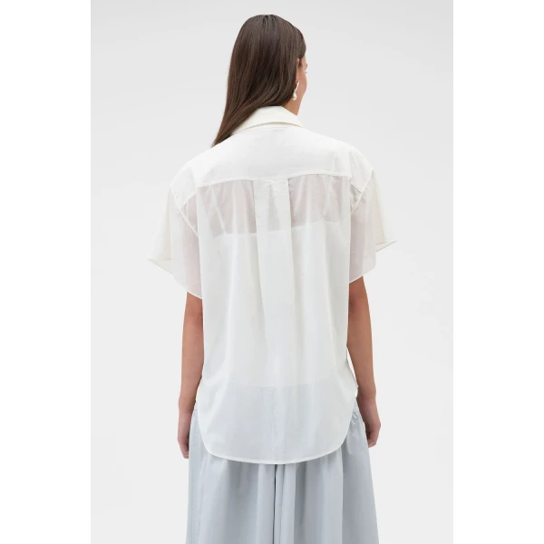Oroton Scarf Detail Top Antique White, view 5