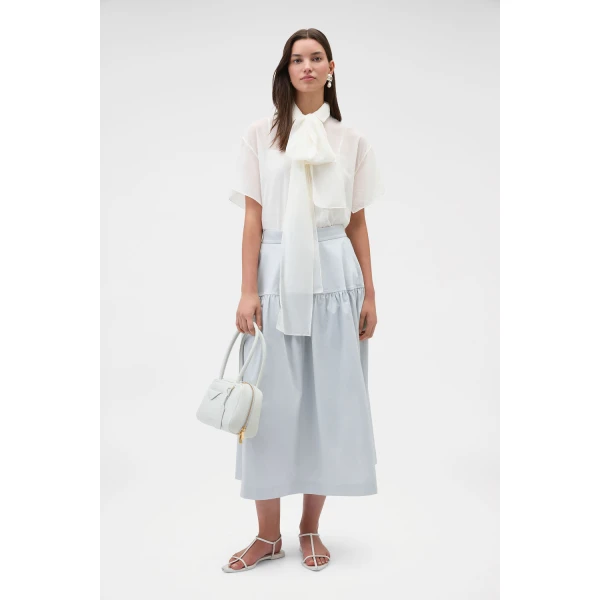 Oroton Scarf Detail Top Antique White, view 6