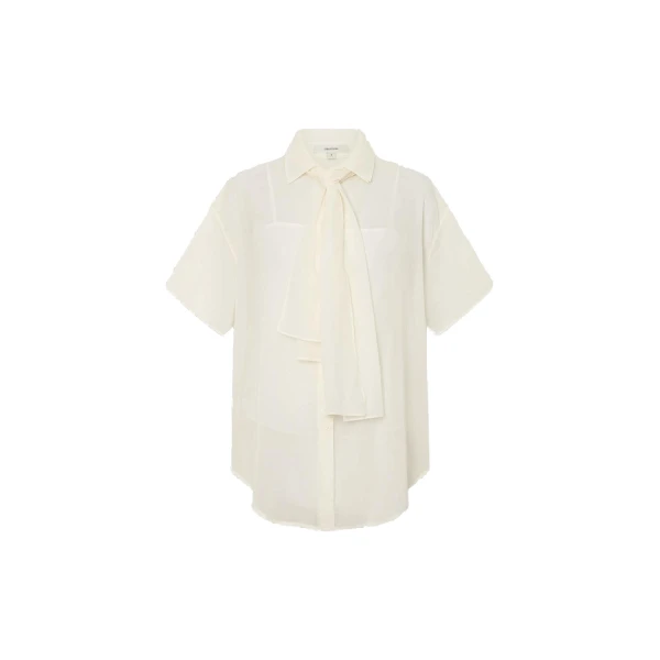 Scarf Detail Top Antique White