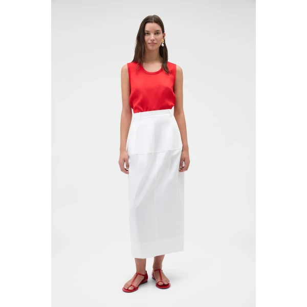 Oroton Sculpture Skirt White, view 2