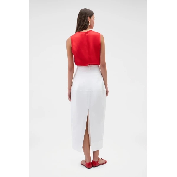 Oroton Sculpture Skirt White, view 5