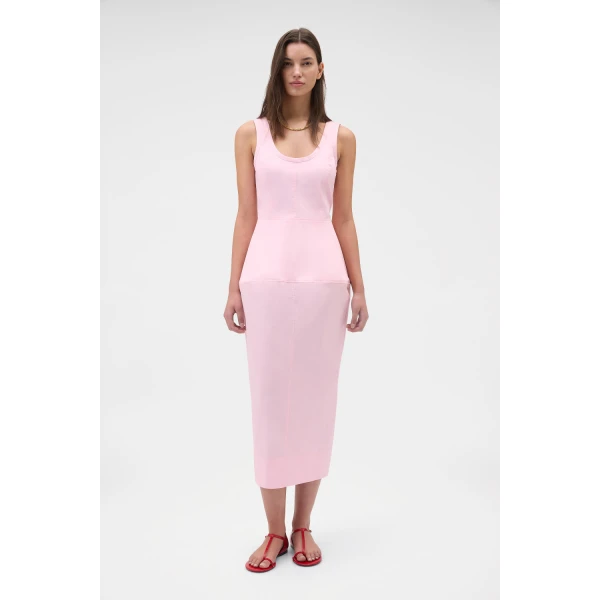 Oroton Sculpture Tank Dress Pink Rose, view 2