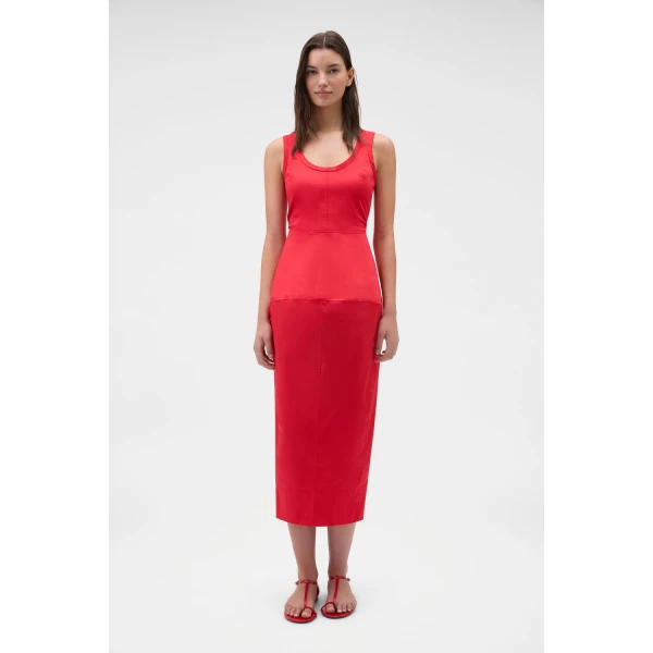 Oroton Sculpture Tank Dress Poppy, view 2
