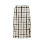 Oroton Sheer Check Pencil Skirt Graphite