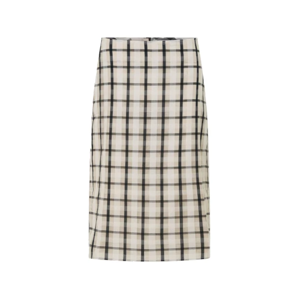 Sheer Check Pencil Skirt Graphite