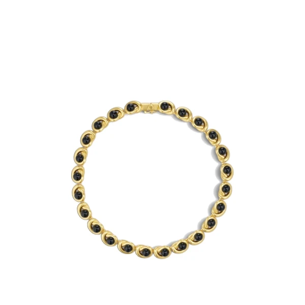 Sidney Necklace Black/Worn Gold