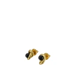 Oroton Sidney Stud Earrings Black/Worn Gold