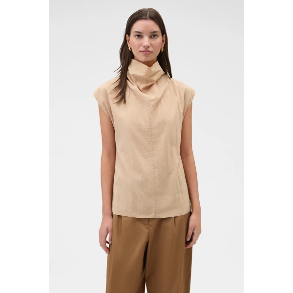 Oroton Soft Drape Shirt Butterscotch, view 2