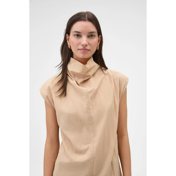 Oroton Soft Drape Shirt Butterscotch, view 4